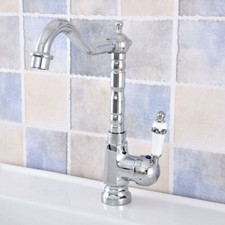Chrome Brass Basin Faucet Ceramic Lever Swivel Kitchen Bathroom Sink Taps 2sf637