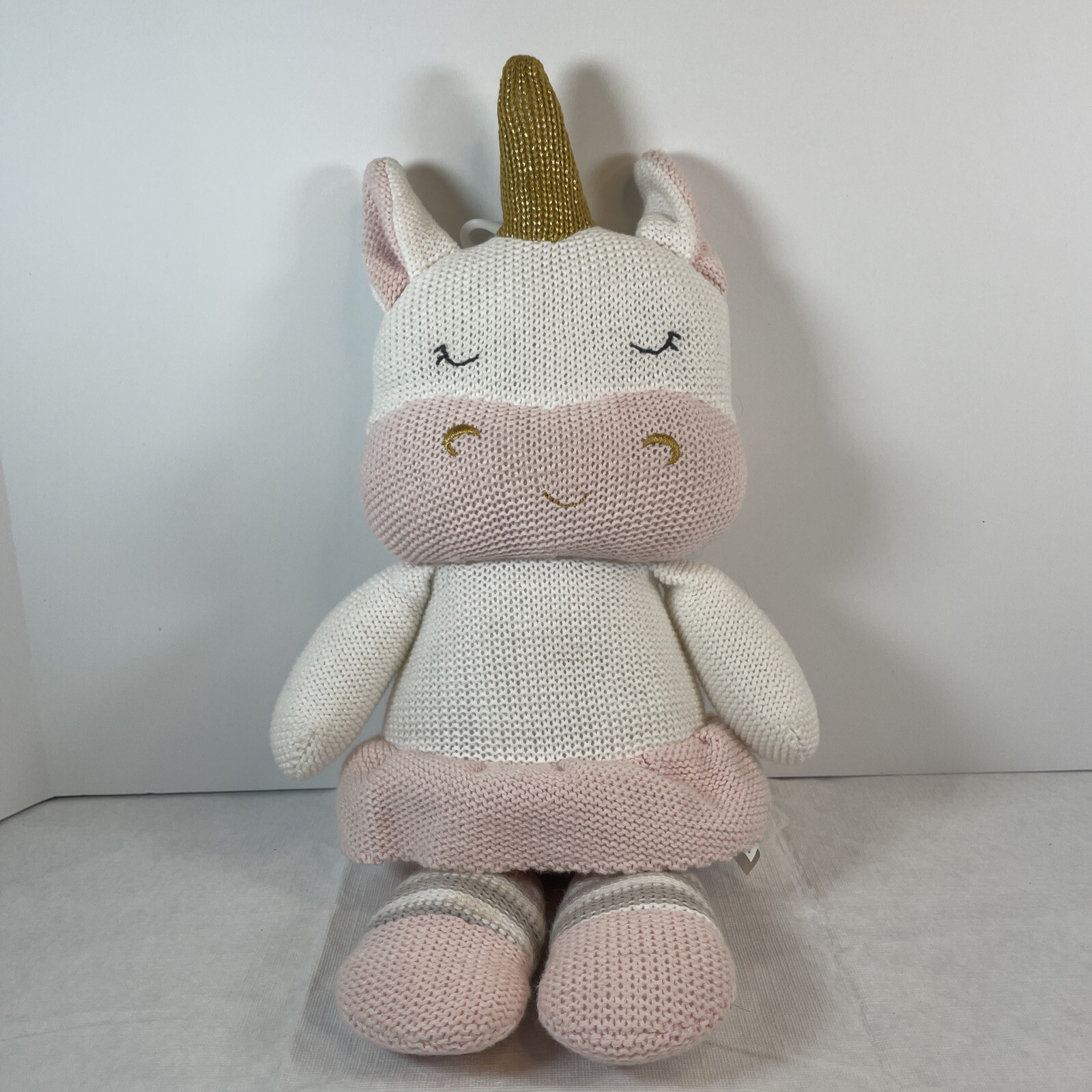 New Living Textiles Baby Kenzie the Unicorn Knit Plush Doll Rattles eBay