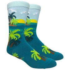 COUVER Men's Cotton Novelty Crew Dress Socks, Plant Floral Nature Design, 10-13