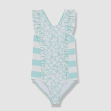  95 Tanya Taylor Kid's Girl's Blue Noah One Piece Swimsuit Size L