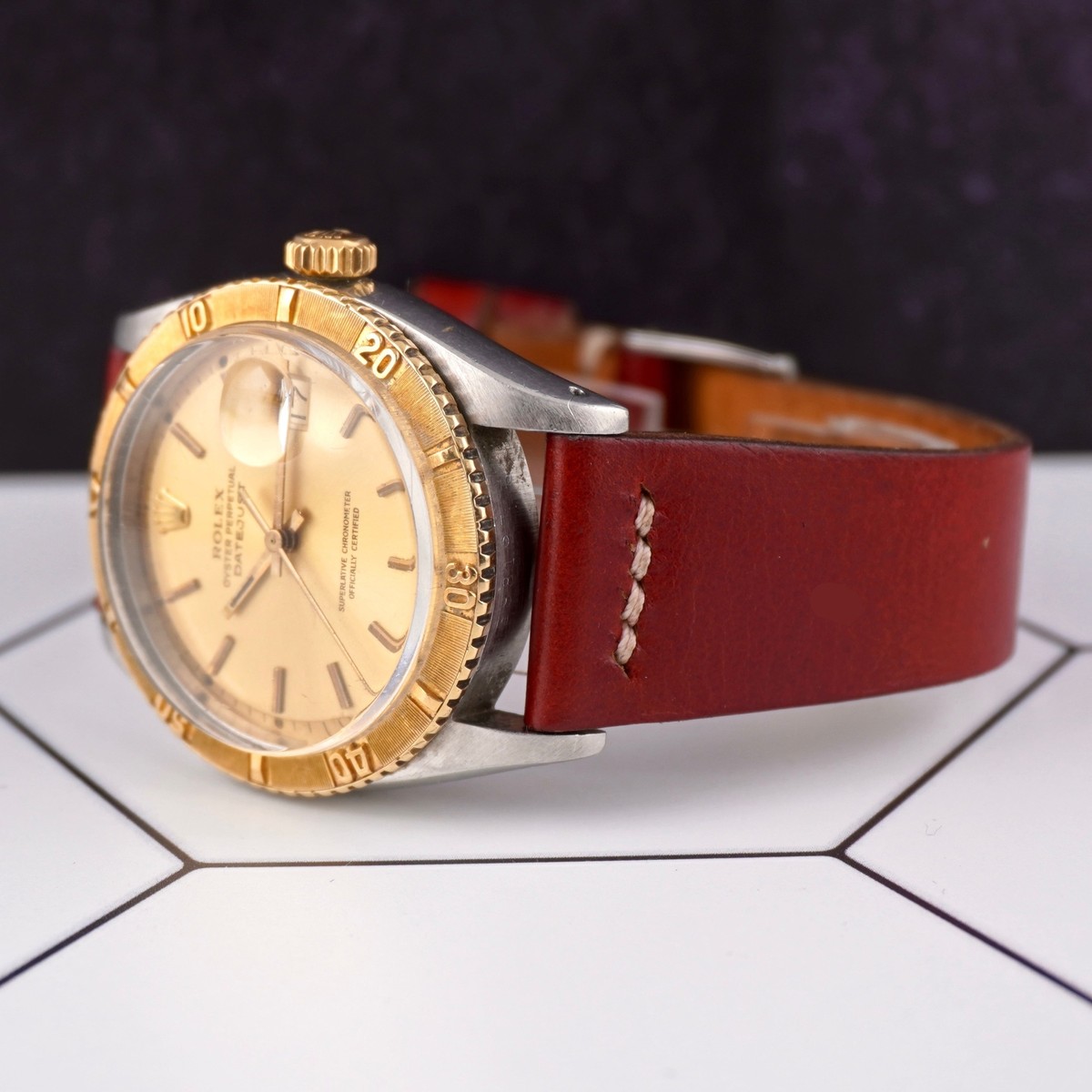 Rolex 36mm Datejust Turnograph 18K Yellow Gold Vintage Mens Watch