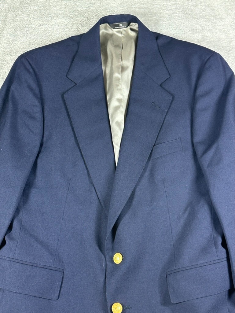 Polo University Club ネイビー ダブルブレストスーツ Polo University Club Ralph Lauren Jacket Mens 43R Virgin Wool