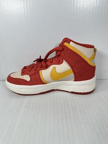 Size 7 Womens Nike Dunk High Up Rebel Cinnabar Red Yellow Ochre Lapis DH3718-600 - Picture 4 of 7