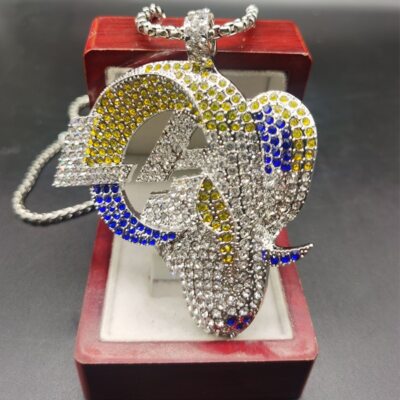 Necklace For St. Louis Rams 4x4in Fan Football Champions Medal Pendant Chain 23''