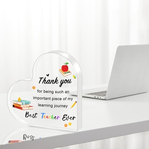 Teacher Appreciation Gifts, Teacher Gifts - Heart Shape Plaque Teacher Gifts B - Picture 7 of 7
