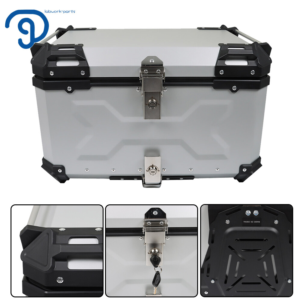 65L Motorcycle Aluminum Trunk Tour Tail Box Waterproof Luggage