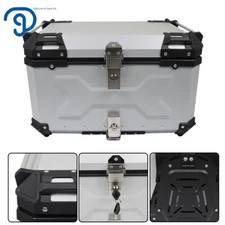 65L Motorcycle Aluminum Trunk Tour Tail Box Waterproof Luggage Storage Top Case