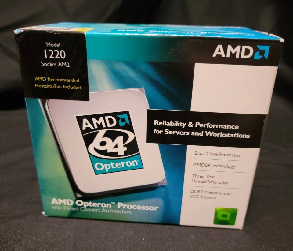 AMD Opteron 1220 Dual Core CPU 2.80GHz 2MB Socket AM2 OSA1220IAA6CZ Factry Seald - Image 2 of 2