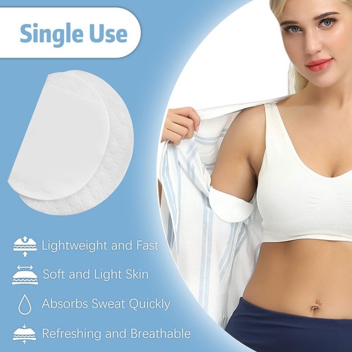 100 Pcs Underarm Armpit Sweat Pads Stickers Shield Guard Absorbing Disposable US - Picture 2 of 9