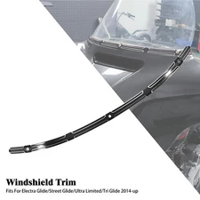 Black Cut Reised Windscreen Windshield Trim For Harley Touring Street Glide 14+