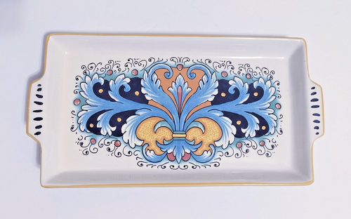Ceramica Nova Deruta Handmade/Hand Painted Ricco Design Tray w/ Handles ...