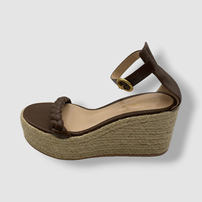 Gianvito Rossi Women's Brown Portofino Braided Espadrille Sandal Shoes Size 40