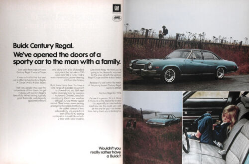 1974 BUICK CENTURY REGAL SEDAN Original Genuine Vintage Ad ~ FREE SHIPPING!