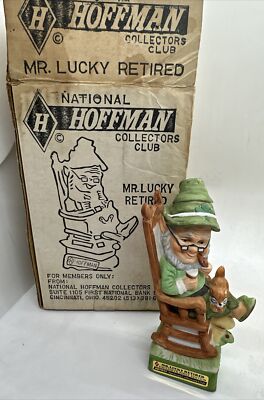 Vintage Decanter Hoffman Distilling Collectors Club Members Mr. Lucky Retired