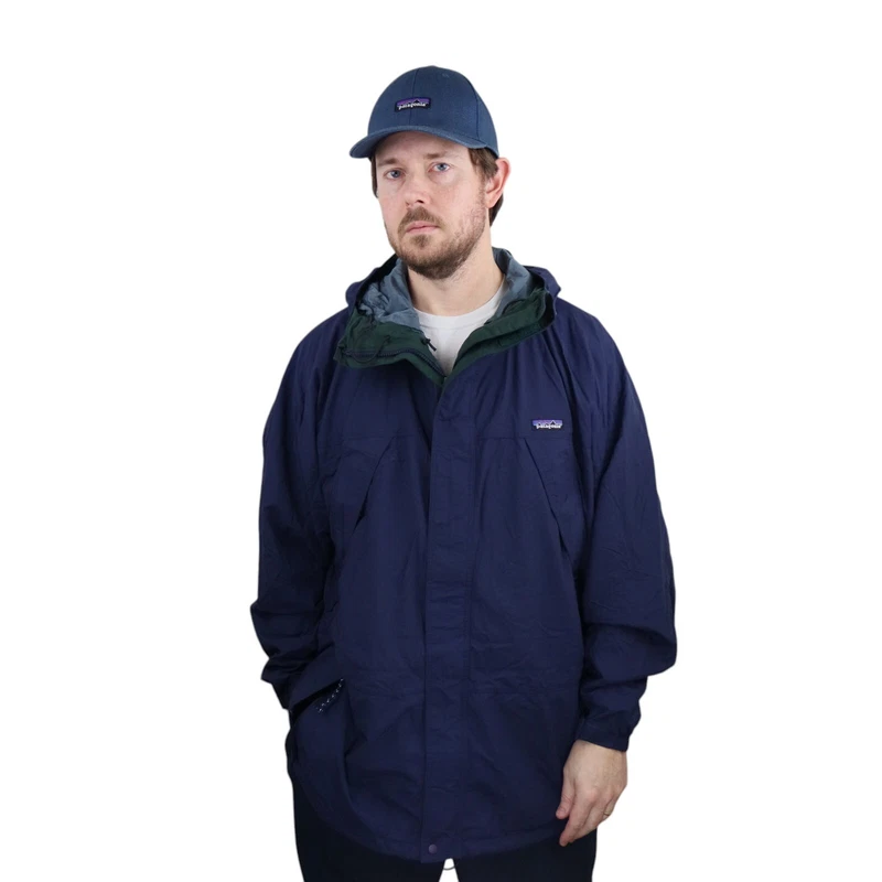 patagonia vintage 90s fishing waterproof hooded jacket