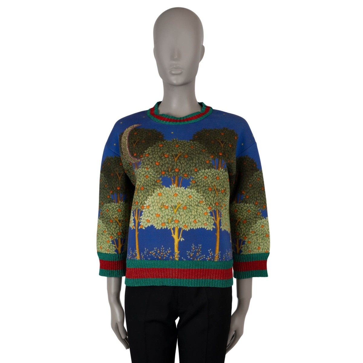 70762 auth GUCCI multicolor cotton 2016 CRYSTAL NIGHT GARDEN