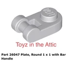 Lego 1x 26047 Light Bluish Gray Plate, Round 1 x 1 with Bar 10497