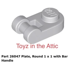 Lego 1x 26047 Light Bluish Gray Plate, Round 1 x 1 with Bar 10497