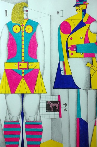 Richard Lindner 1+1=2 Framed Signed Lithograph 1968
