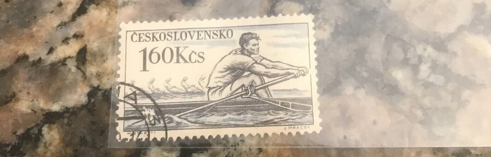 Ceskoslovensko 160 Kcs J Mracek Stamp Boating Racing Stamps Kayak Racing Canoe - Image 3 of 4