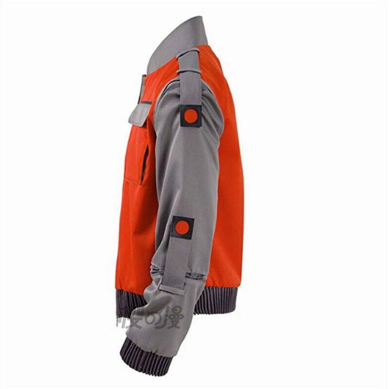 Regreso al Futuro Marty Chaqueta Hombres Disfraz Juegos con disfraces Abrigo de béisbol Rojo Naranja Foto 4 de 4