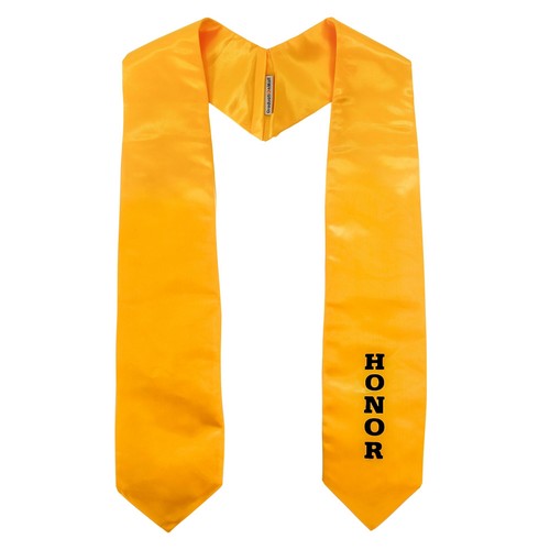 Adults Honor Graduation Stole with Classic End Gold 60" Long