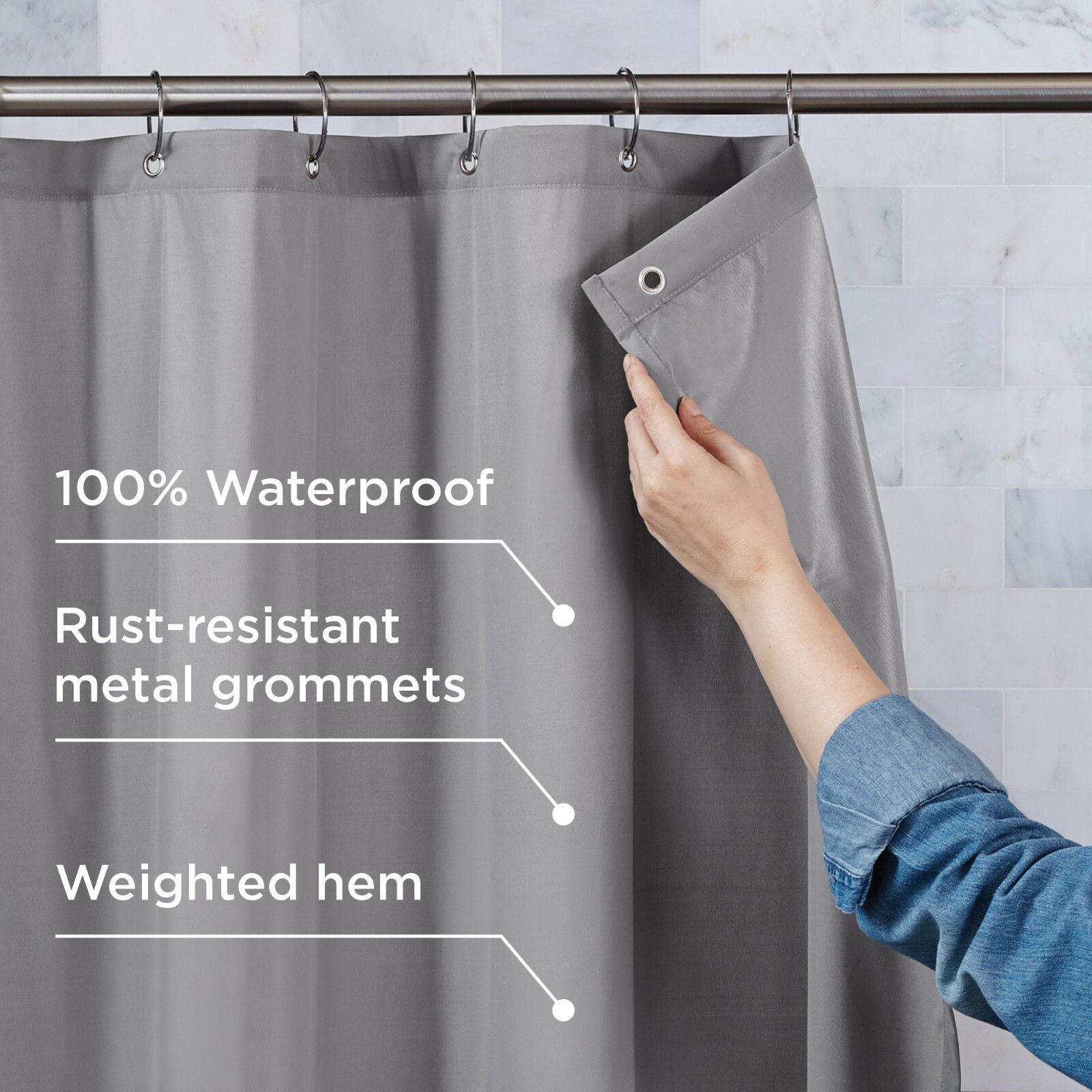 Doublure de douche en tissu 100 étanche Better Homes Gardens Ultimate Shield eBay