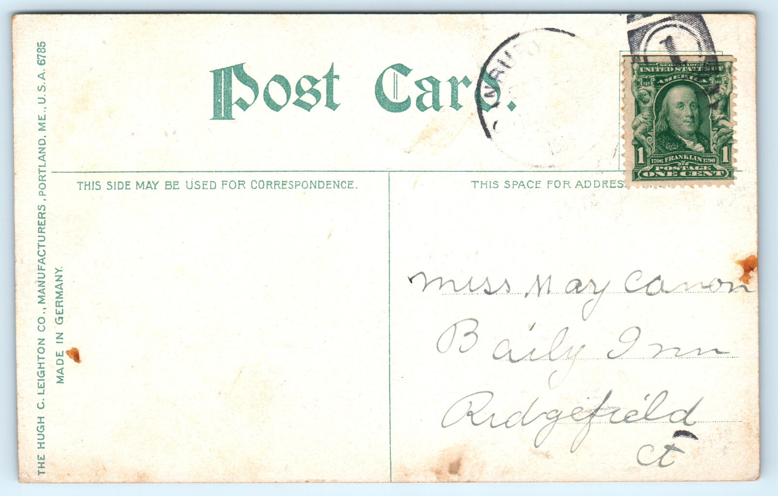 Danbury CT Connecticut Fairview Avenue Postcard