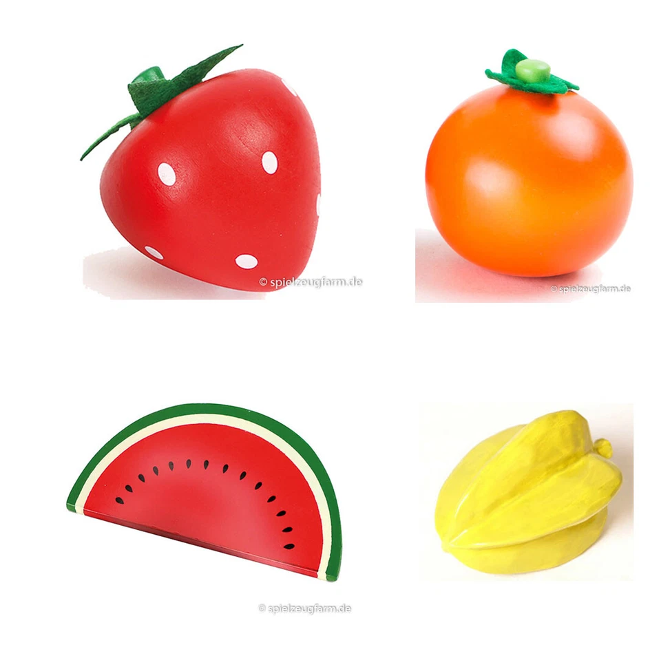 LEGLER Obst Kaufladen Kaufmannsladen Kinderkaufladen Zubehör Lebensmittel Holz