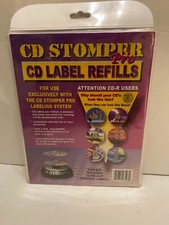CD Stomper Pro CD Label Refill 50 Die-cut Adhesive Labels Y2k Vtg NOS DVD