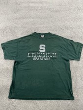 VTG Michigan State Spartans T-shirt XL-XXL? Green USA Made Footlocker Y2K