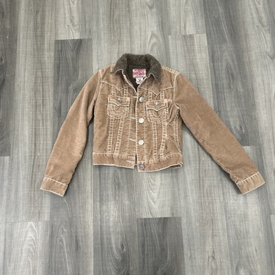 u*0様 TRUE RELIGION JIMMY SHERPA BIG T M True Religion Tan Jimmy Big T Sherpa Corduroy Jacket Size XS *READ