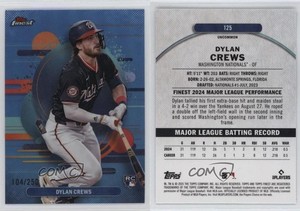 2025 Topps Finest Uncommon Sky Blue Refractor /250 Dylan Crews #125 Rookie RC