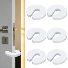 6Pack Door Pinch Guard, Foam Door Slam Stopper Prevents Finger Hurt, White