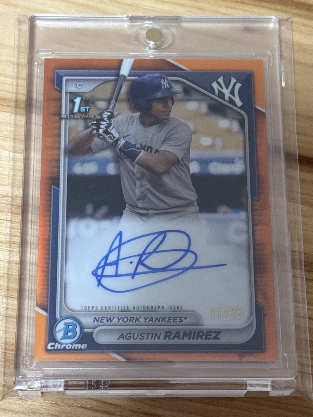 Agustin Ramirez 2024 1st Bowman Chrome Orange Refractor Auto /25