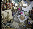 1 Pound Jewelry Costume Vintage Mix bracelets pins Necklace Earrings Rings Coins