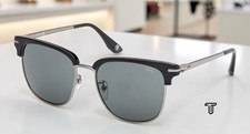 BMW BW0067-H 01N Shiny Black Green 57 mm Browline Men's Sunglasses