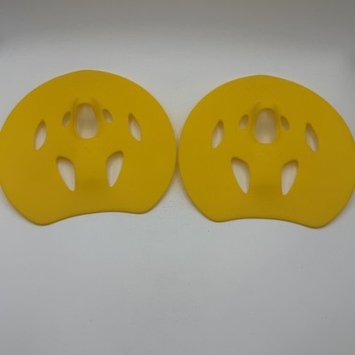 FINIS Manta Hand Paddles Yellow Swimming Training Aid Pair - Medium Opened
