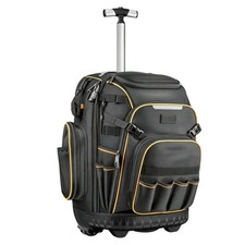 Werkzeugrucksack mit Rollen schwarz Werkzeugtasche mit Rollen gro&szlig;er Stauraum