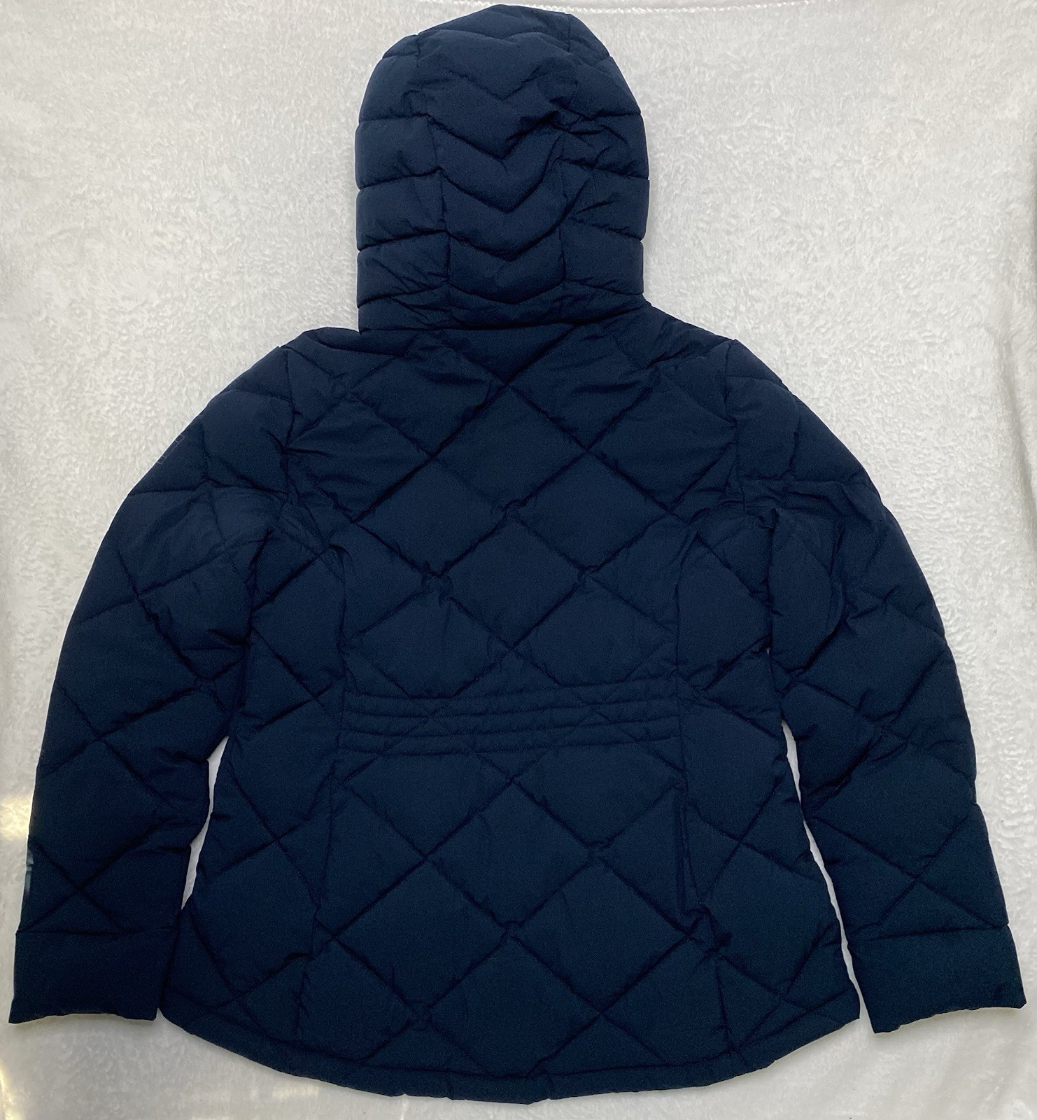 Tommy Hilfiger THE FLEX Diamond Quilted Navy Water Resistant Women’s L Coat NWOT thumbnail 6