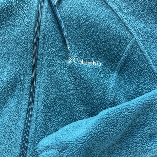 Columbia Jacke Damen M Aqua Teal Türkis Blau Grün Hoodie Full Zip Fleece - Bild 3 von 11