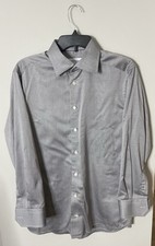 ETON Dress Shirt Men  s Size 39 15.5 Slim Fit Gray Long Sleeve Luxury Premium
