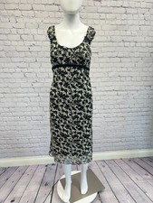 SPECHLESS SPECHLESS SPECHLESWomen's Black&White Floral Print Midi Dress Size S/M