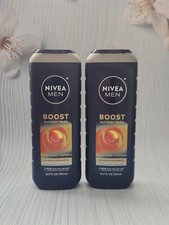 Pack of 2 Nivea Men Boost 3 In 1 Body Wash, Citrus Scent Caffeine, 16.9 oz