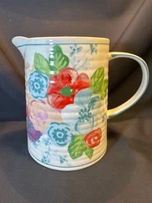 Anthropologie Molly Hatch Large Ceramic Floral Water Pitcher