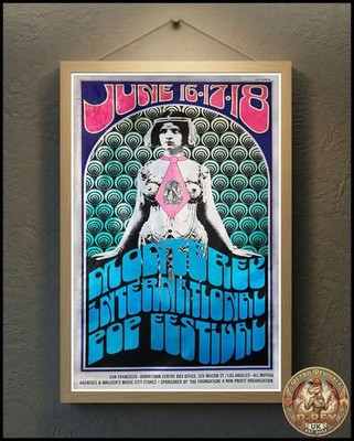 Jimi Hendrix Janis Joplin The Who Monterey Pop Repro Tour Poster Live - 24''x16''