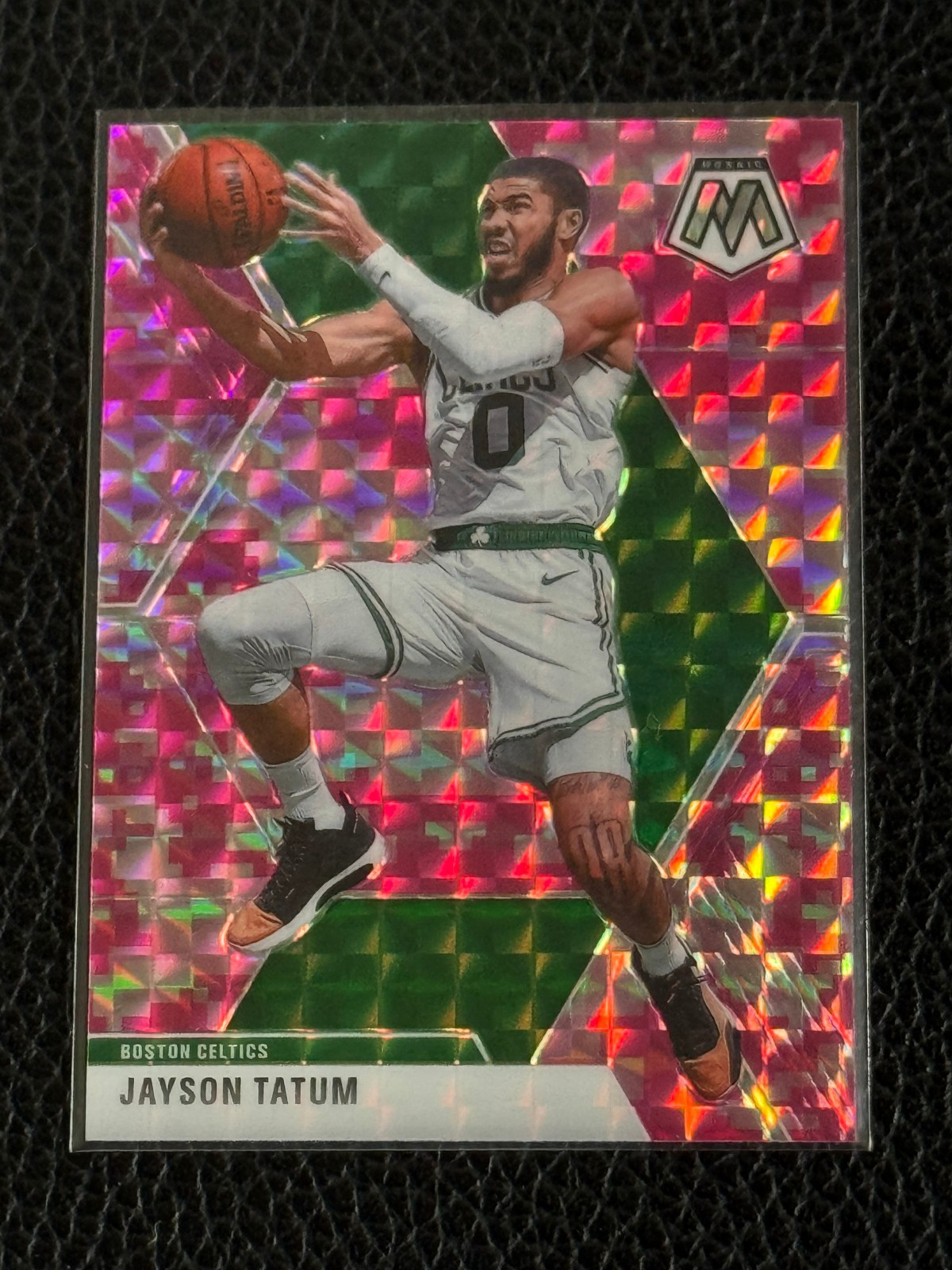 2019-20 Panini Mosaic Basketball #79 Jayson Tatum Camo Pink Prizm