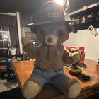 Smokey Bear Large Stuffed Plush Bear w/ Ranger Hat & Pants Brown Beige 1980 — photo 1