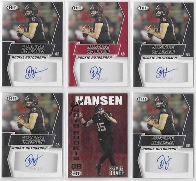 Justice Hansen Auto Lot 5 Rookie Autos Red Parallel Arkansas State