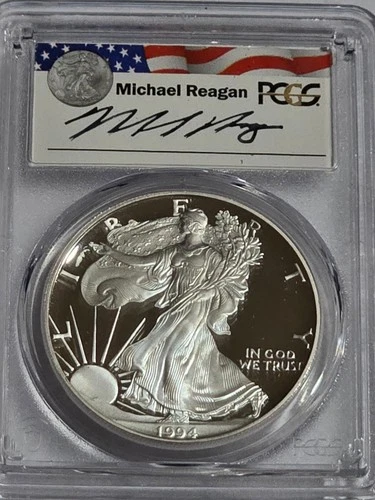 1994-P 1 oz Silver American Eagle Dollar PCGS PR 70 DCAM Standish Signature E241